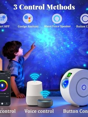 Galaxy Star Projector Night Light - Blue Nebula Effect